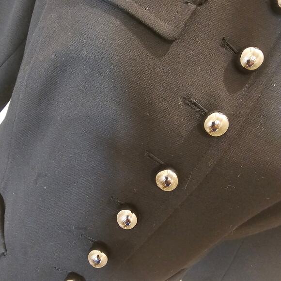 Per Se by Carlisle Black Cropped Blazer with Mandarin Collar Size 6 - Picture 2 of 8